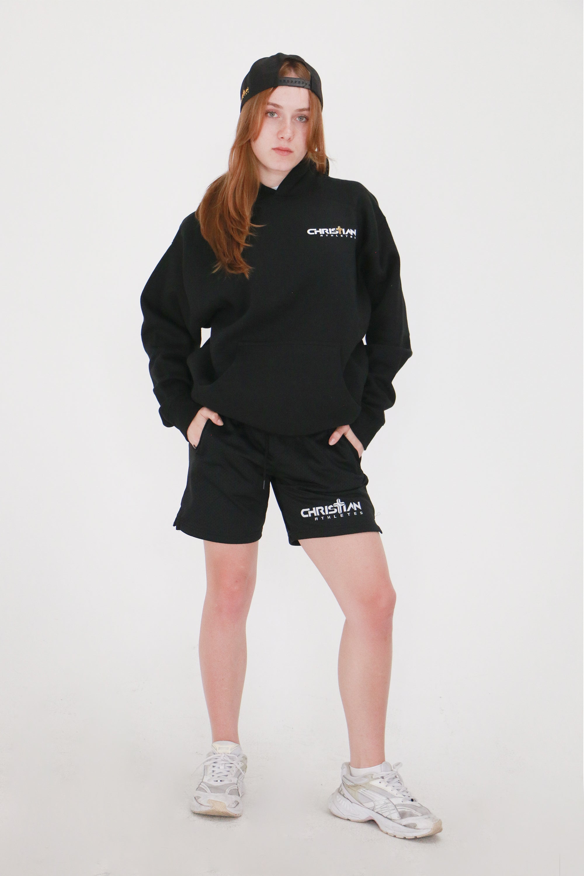 Image of Just Here To Give God Glory Oversized Hoodie Black